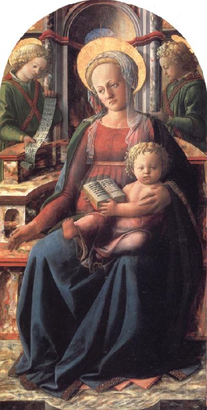 Fra Filippo Lippi Madonna and Child Enthroned with Two Angels Germany oil painting art